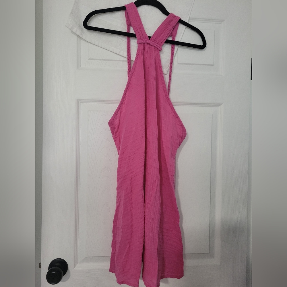 Anthropologie Braided Halter Mini Dress